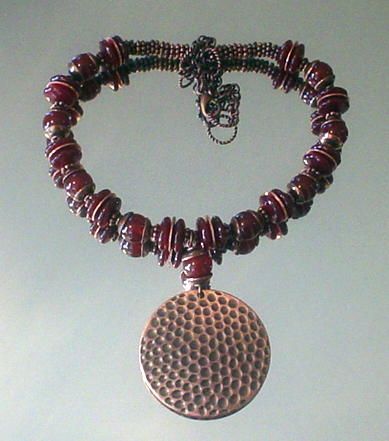 Carnelian and Hammered Copper Necklace Carnelian and Hammered Copper Necklace