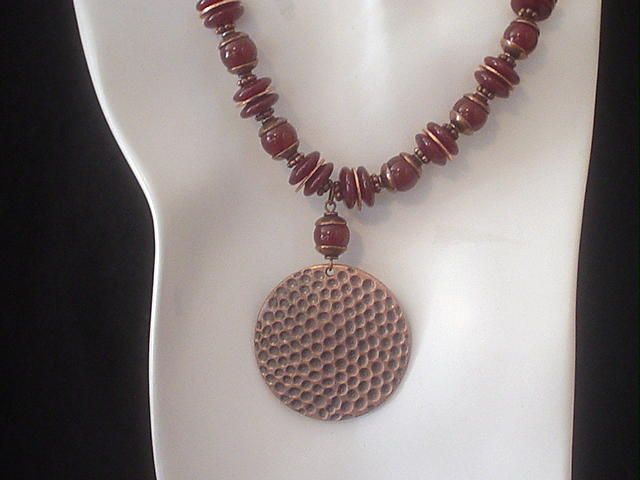 Carnelian and Hammered Copper Necklace Carnelian and Hammered Copper Necklace