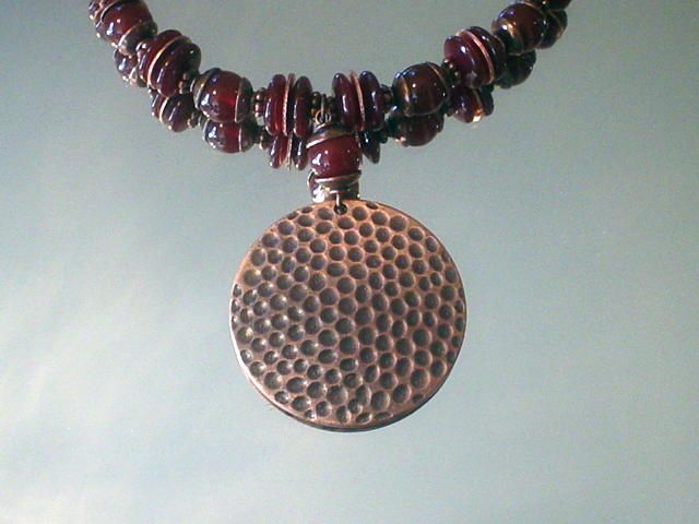 Carnelian and Hammered Copper Necklace Carnelian and Hammered Copper Necklace