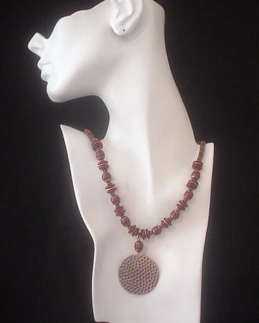 Carnelian and Hammered Copper Necklace Carnelian and Hammered Copper Necklace