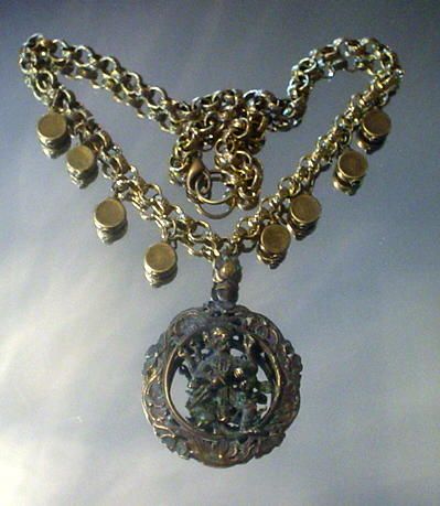 Hindu Hanuman Deity and Coin Necklace Hindu Hanuman Deity and Coin Necklace