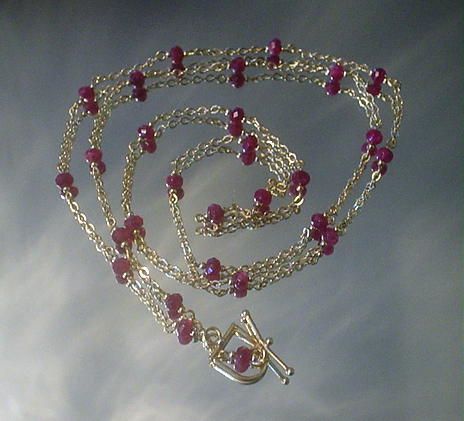 Pink Jade 14kt Gold Fill Eternity Necklace Pink Jade 14kt Gold Fill Eternity Necklace