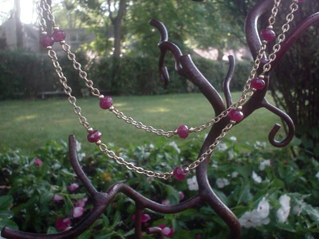 Pink Jade 14kt Gold Fill Eternity Necklace Pink Jade 14kt Gold Fill Eternity Necklace