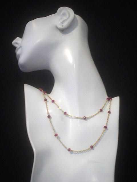 Pink Jade 14kt Gold Fill Eternity Necklace Pink Jade 14kt Gold Fill Eternity Necklace