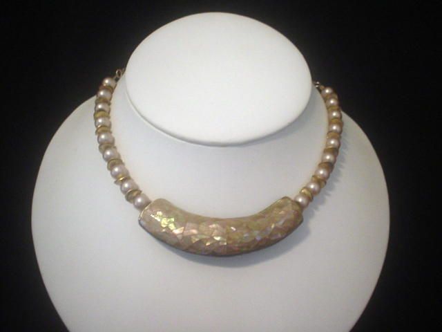 Abalone and Swarovski Reversible Necklace Abalone and Swarovski Reversible Necklace