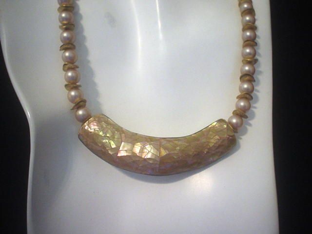 Abalone and Swarovski Reversible Necklace Abalone and Swarovski Reversible Necklace