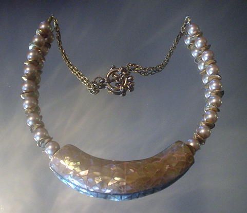Abalone and Swarovski Reversible Necklace Abalone and Swarovski Reversible Necklace