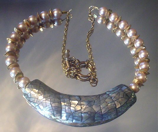 Abalone and Swarovski Reversible Necklace Abalone and Swarovski Reversible Necklace