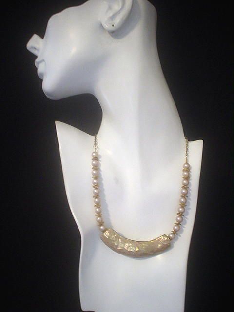Abalone and Swarovski Reversible Necklace Abalone and Swarovski Reversible Necklace