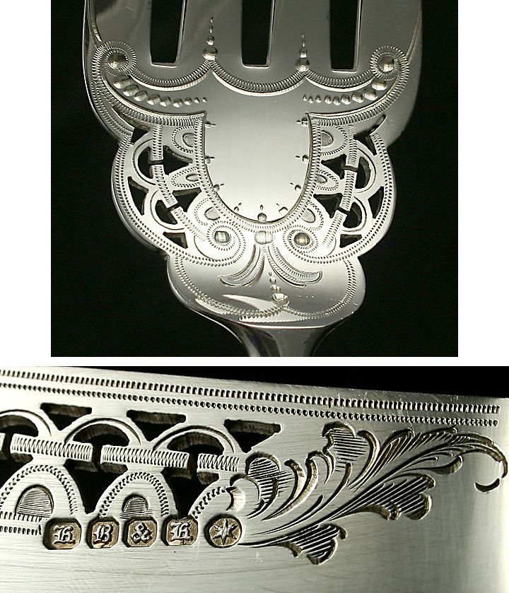 2 Piece Quality English Hand Engraved Fish Set 1852 Ivory Handles 2 Piece Quality English Hand Engraved Fish Set 1852 Ivory Handles