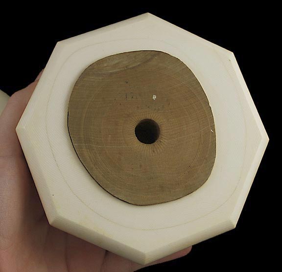 Solid Ivory Stand for Newel Post Lights, Lamp or Vase, Wonderful Cross-Hatching Solid Ivory Stand for Newel Post Lights, Lamp or Vase, Wonderful Cross-Hatching
