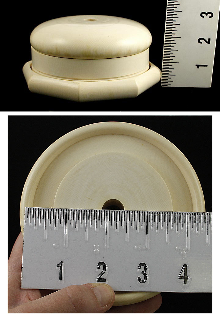 Solid Ivory Stand for Newel Post Lights, Lamp or Vase, Wonderful Cross-Hatching Solid Ivory Stand for Newel Post Lights, Lamp or Vase, Wonderful Cross-Hatching