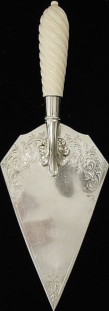 1884 Superb Sterling Silver Carved Ivory Handled Trowel 1884 Superb Sterling Silver Carved Ivory Handled Trowel