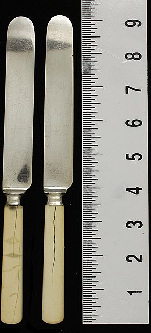 12 Well Made Carved Ivory Handle Knives Late 1800s Meriden Cutlery Co. 12 Well Made Carved Ivory Handle Knives Late 1800s Meriden Cutlery Co.