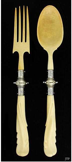 Gorham Ivory & Sterling Silver Aesthetic Salad Set Gorham Ivory & Sterling Silver Aesthetic Salad Set