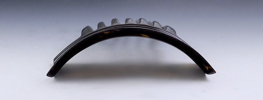 Antique Tortoise Shell and Applied Gold Bead Hair Comb Antique Tortoise Shell and Applied Gold Bead Hair Comb