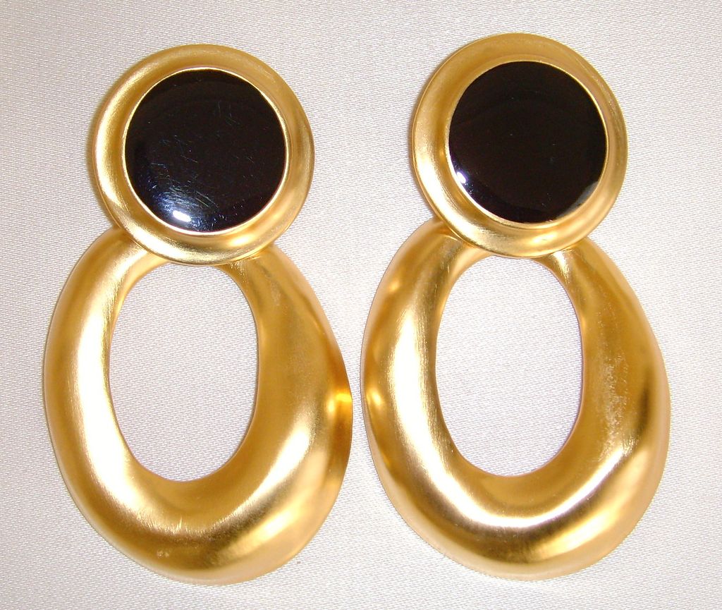 Brushed Gold-Toned Door Knocker Earrings Brushed Gold-Toned Door Knocker Earrings