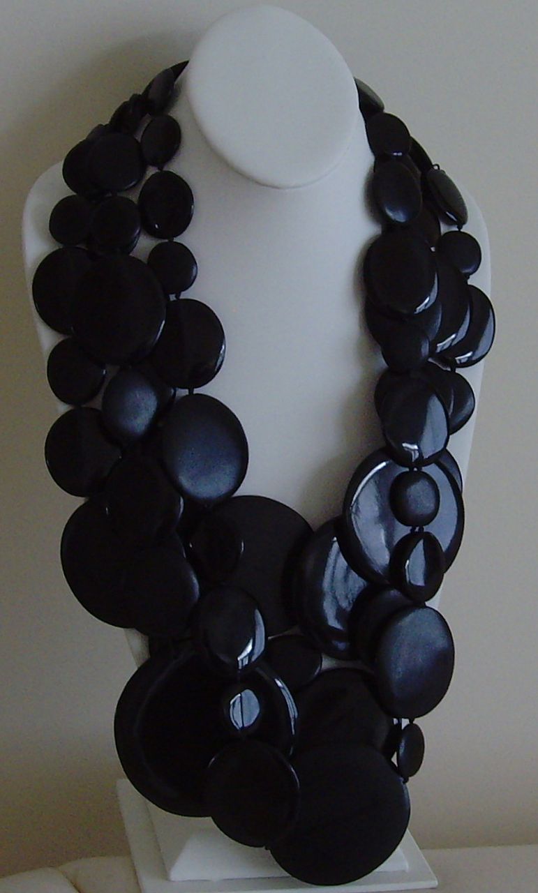Monies Wood and Horn Multi-Strand Necklace Monies Wood and Horn Multi-Strand Necklace