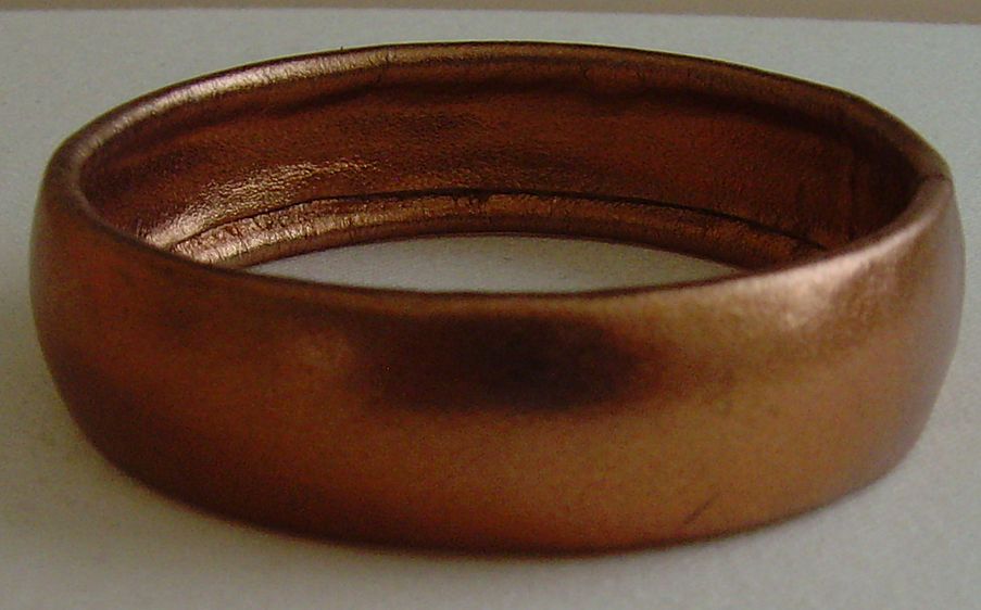 Bronze Metallic Colored Leather/Pleather Bangle Bronze Metallic Colored Leather/Pleather Bangle