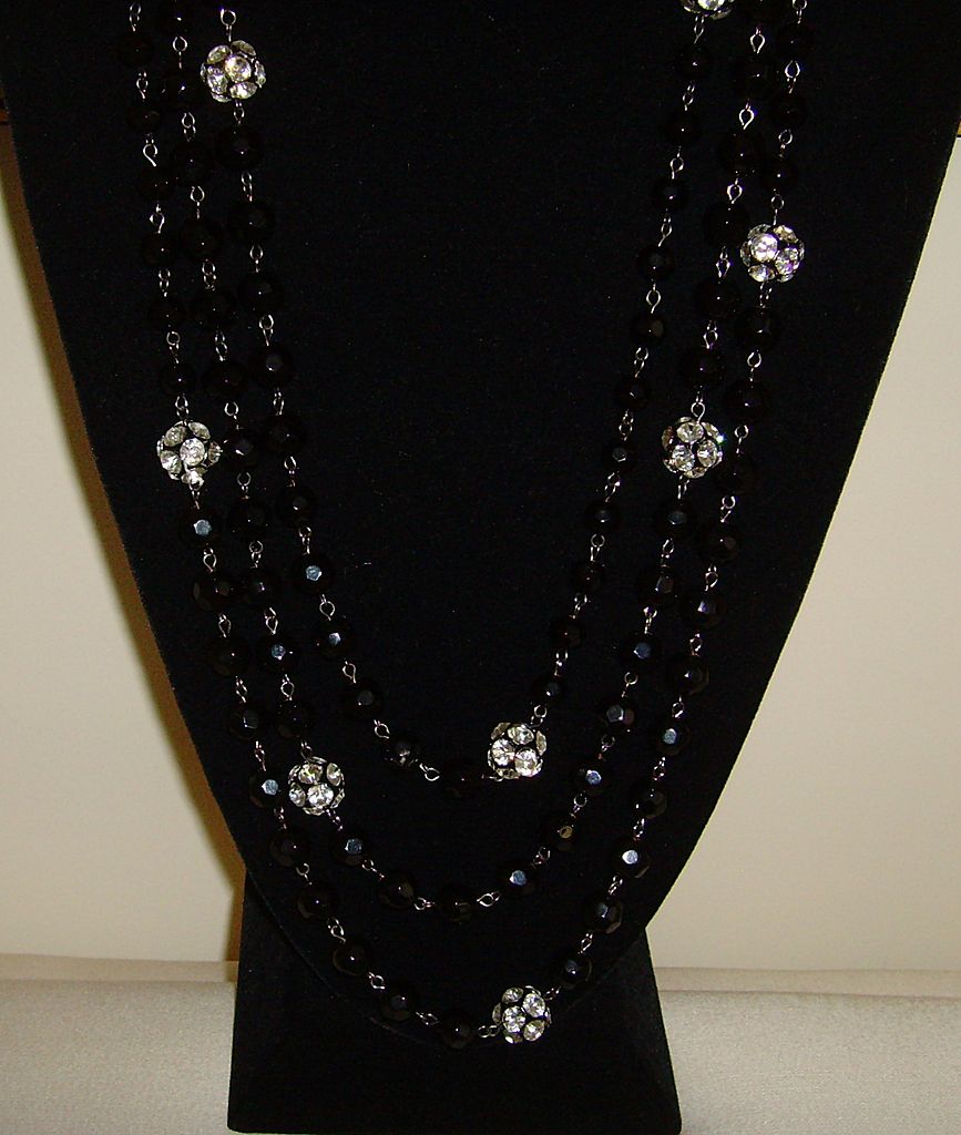 R.J. Graziano Lucite Beaded and Rhinestone Necklace R.J. Graziano Lucite Beaded and Rhinestone Necklace