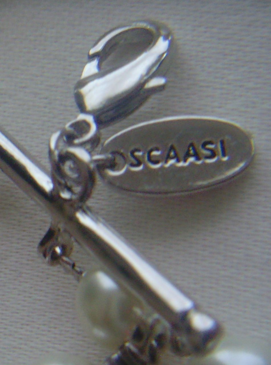 Scaasi Triple Strand Simulated Pearl and Rhinestone Necklace Scaasi Triple Strand Simulated Pearl and Rhinestone Necklace