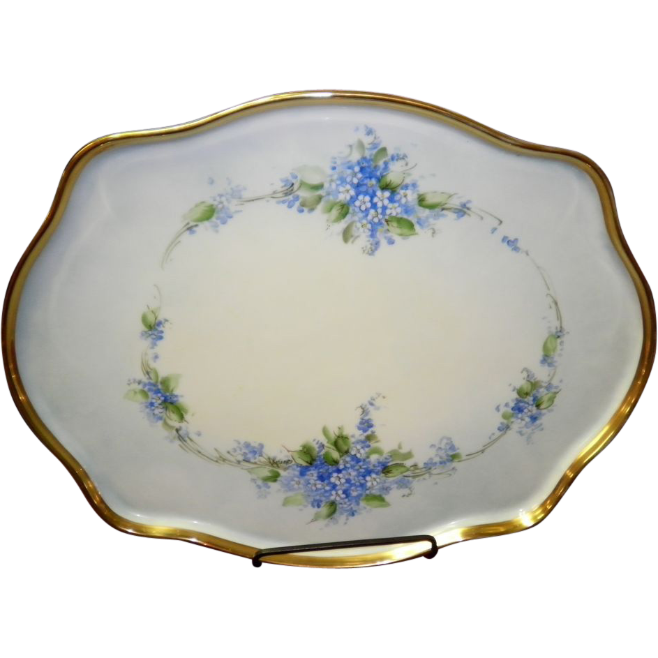 Large Antique Hand Painted Limoges Dresser Tray from cameoantiques on