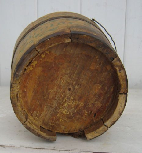 Antique stenciled "Good Girl" staved wooden pail bucket c1800s Antique stenciled "Good Girl" staved wooden pail bucket c1800s
