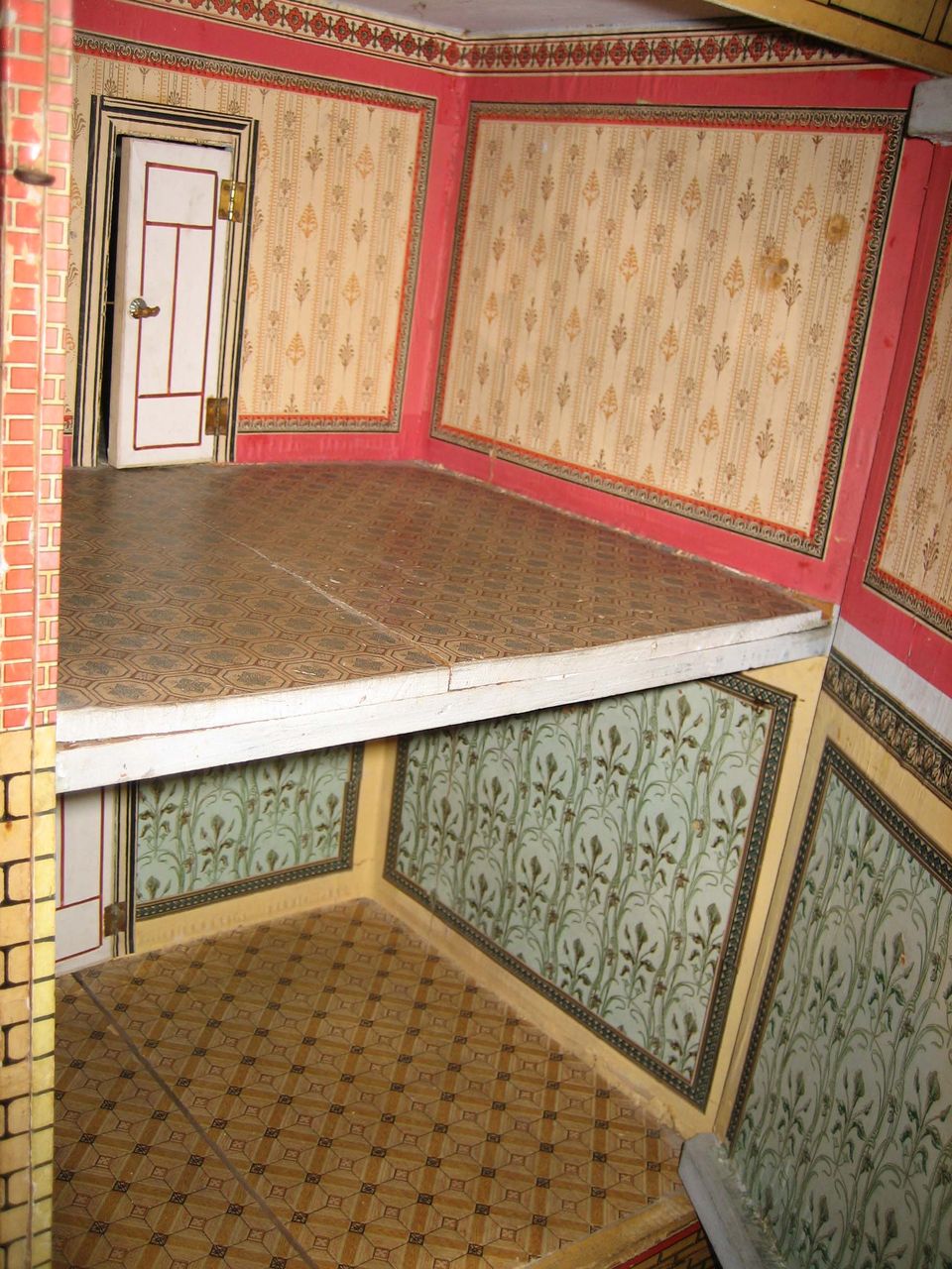 Large Antique German Gottschalk Blue Roof doll house Large Antique German Gottschalk Blue Roof doll house