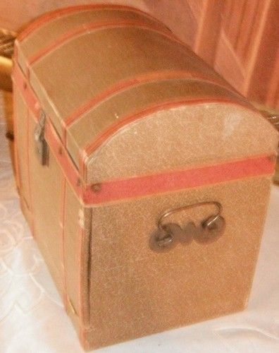 Antique French Doll Dome Trunk drop front Antique French Doll Dome Trunk drop front