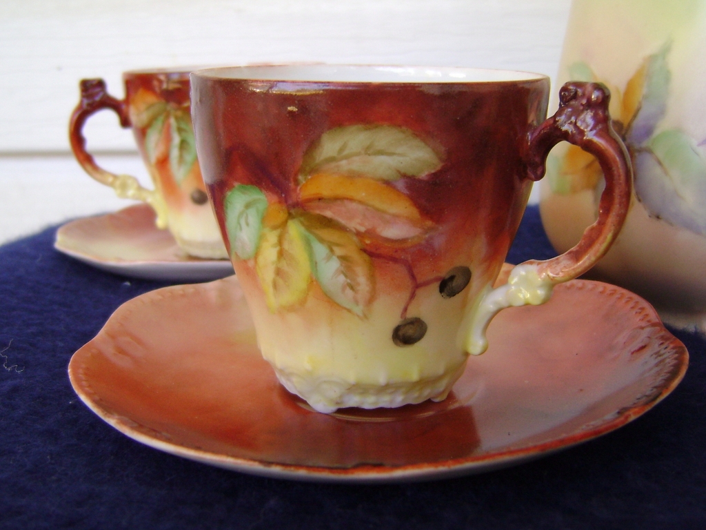 Antique Limoge Handpainted Chocolate Set Antique Limoge Handpainted Chocolate Set