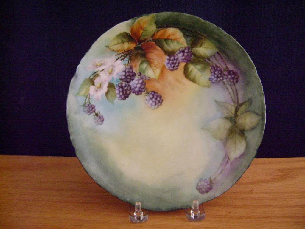 Antique Bavaria Handpainted Plate with Blackberries Antique Bavaria Handpainted Plate with Blackberries