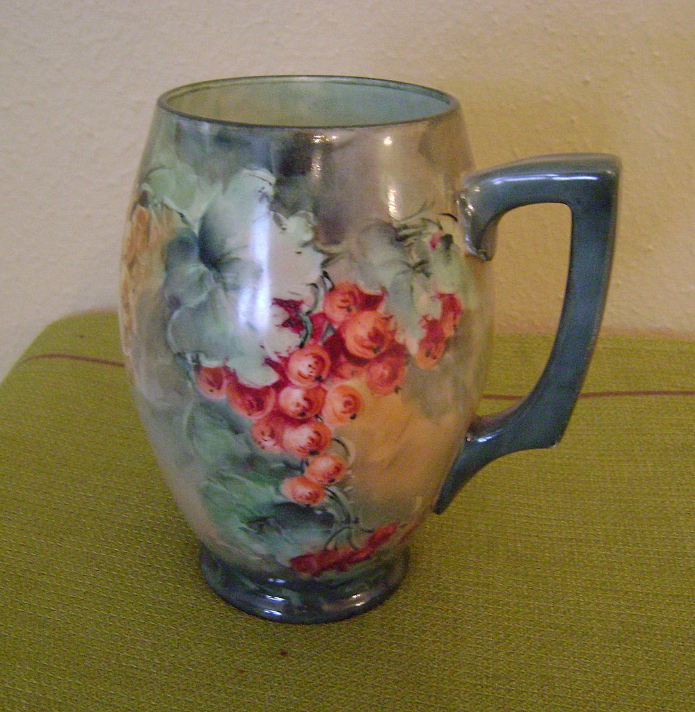 Vintage Handpainted Tankard Mug with Currants Vintage Handpainted Tankard Mug with Currants