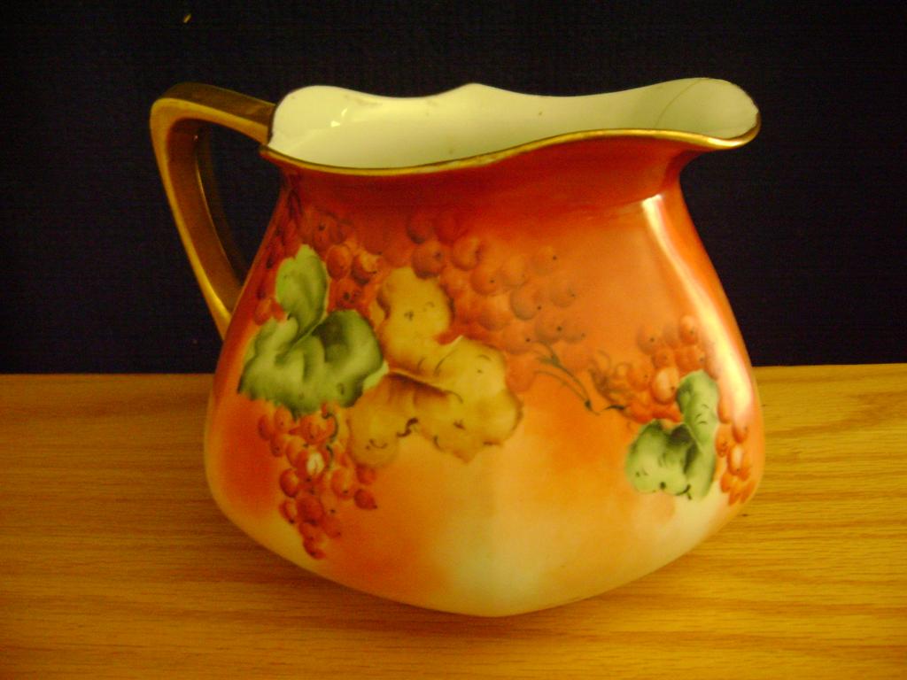 Vintage Limoge Handpainted Pitcher decorated with Currants Vintage Limoge Handpainted Pitcher decorated with Currants