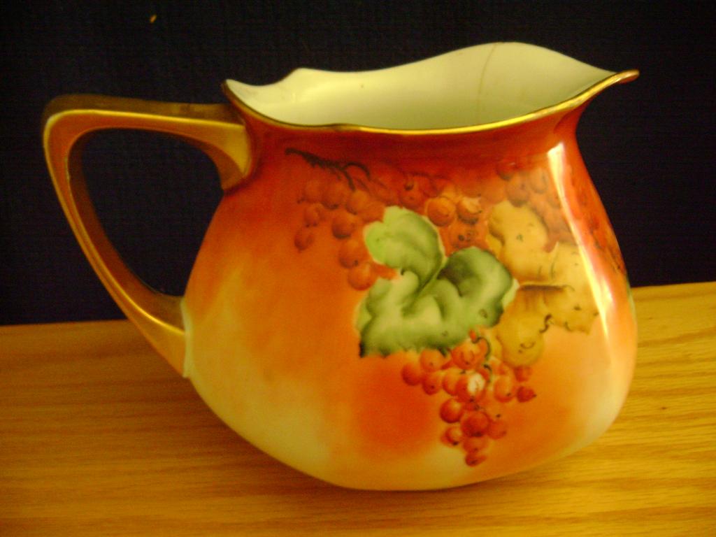 Vintage Limoge Handpainted Pitcher decorated with Currants Vintage Limoge Handpainted Pitcher decorated with Currants