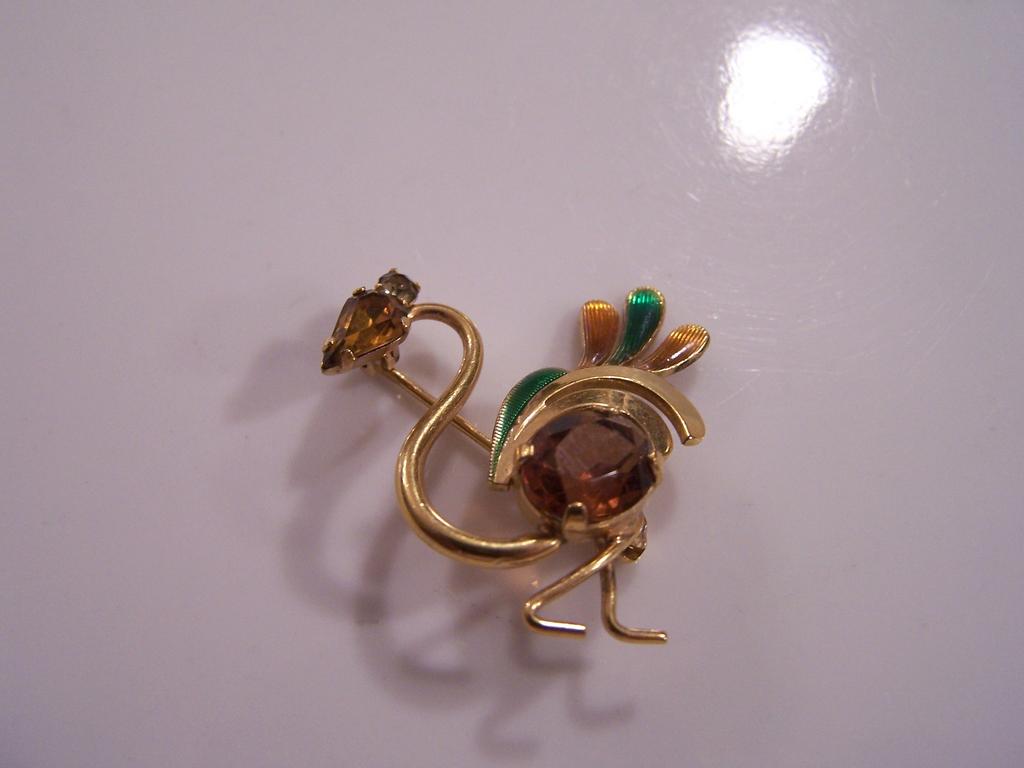 12K G.F. Rhinestone Bird Pin Signed 12K G.F. Rhinestone Bird Pin Signed