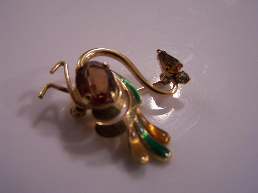 12K G.F. Rhinestone Bird Pin Signed 12K G.F. Rhinestone Bird Pin Signed