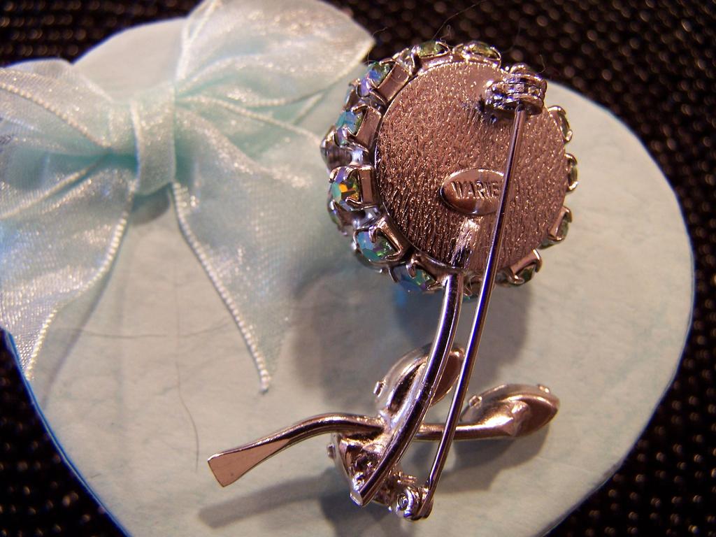 Signed Warner Cherry Fruit Brooch AB Rhinestones Signed Warner Cherry Fruit Brooch AB Rhinestones