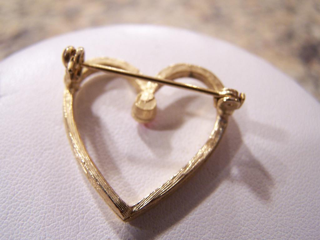 Vintage Red Rhinestone Heart Pin Vintage Red Rhinestone Heart Pin