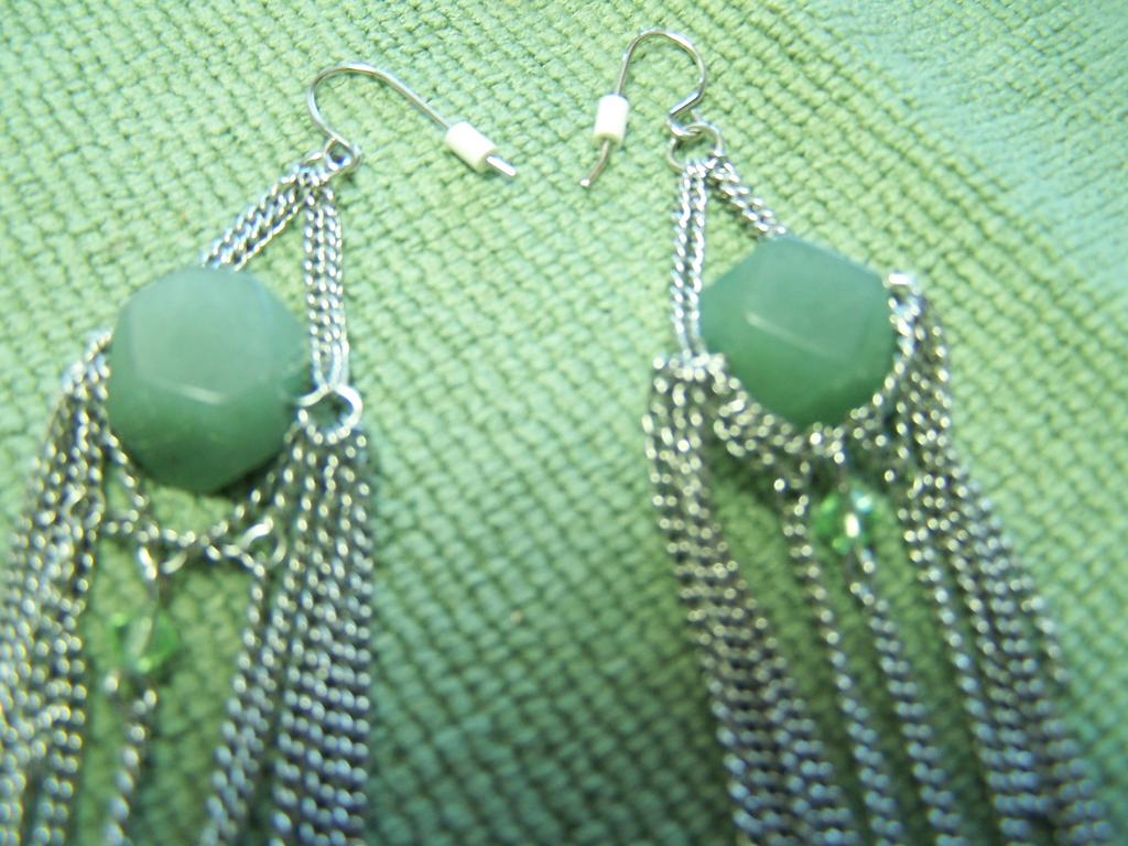 Vintage Jade Chain Dangle earrings Vintage Jade Chain Dangle earrings