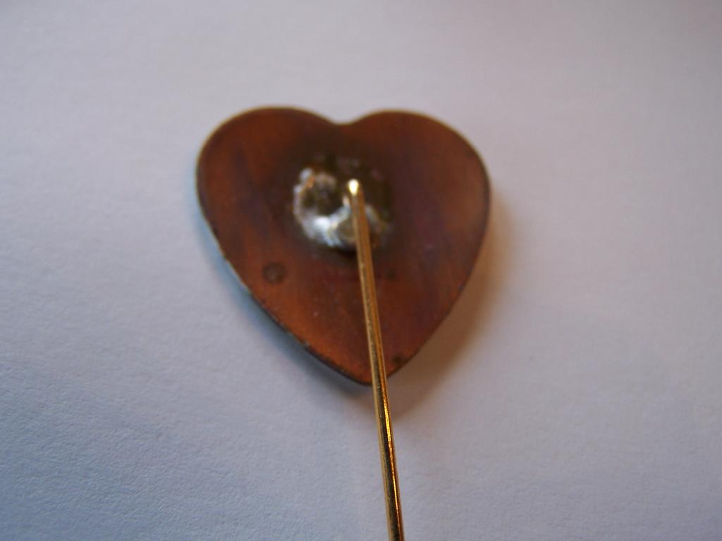 Flowers On Vintage Heart Stick Pin Flowers On Vintage Heart Stick Pin