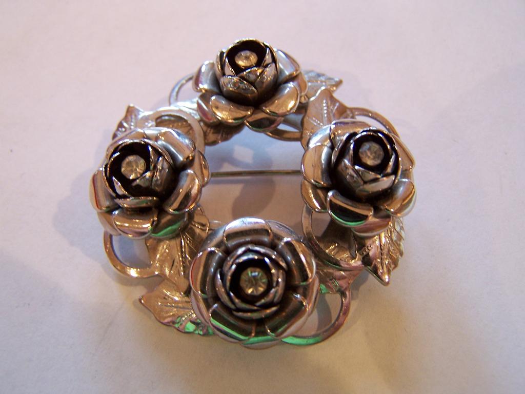 Vintage Roses and Rhinestones Brooch Vintage Roses and Rhinestones Brooch