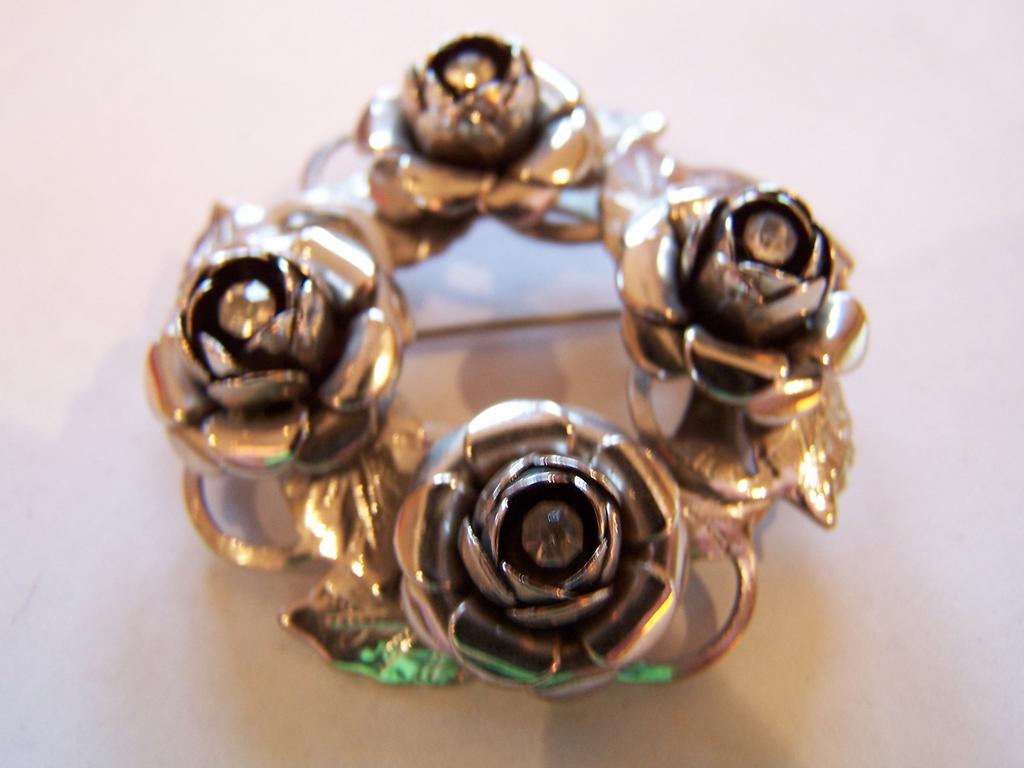 Vintage Roses and Rhinestones Brooch Vintage Roses and Rhinestones Brooch