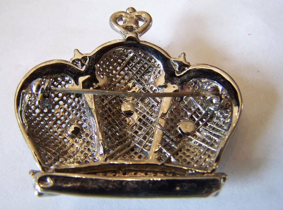 Vintage Rhinestone Crown Figural Pin Brooch Vintage Rhinestone Crown Figural Pin Brooch
