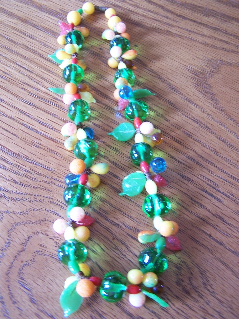 Vintage Glass Fruit Salad Beaded Necklace Wow! Vintage Glass Fruit Salad Beaded Necklace Wow!