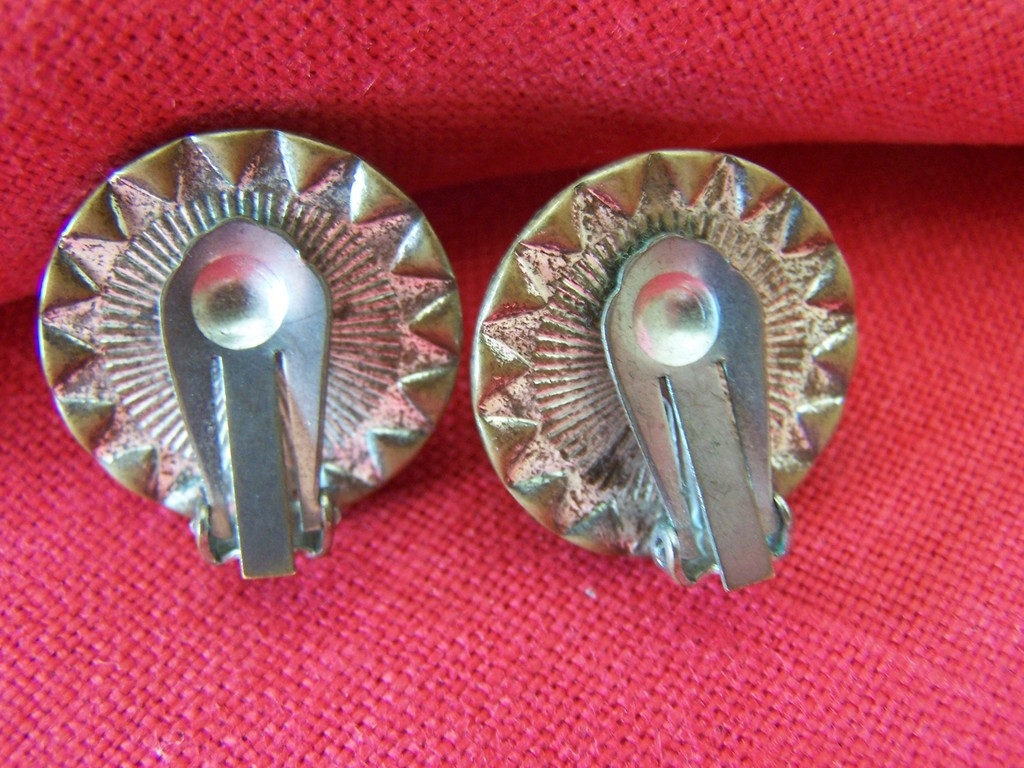 Vintage Double Row Rhinestone Clip Earrings Vintage Double Row Rhinestone Clip Earrings