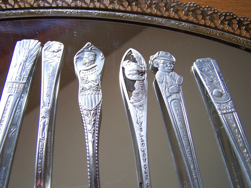 6 Silverplate Souvenir Spoons From 1939 6 Silverplate Souvenir Spoons From 1939