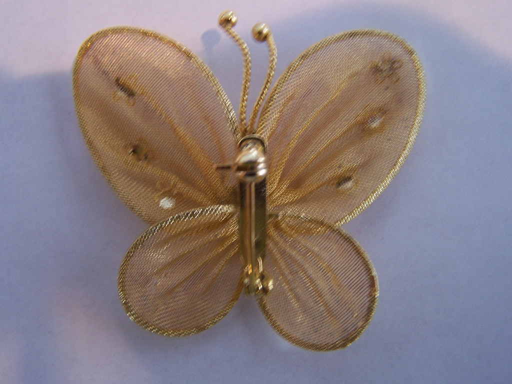 Vintage Golden Butterfly Figural Pin Vintage Golden Butterfly Figural Pin