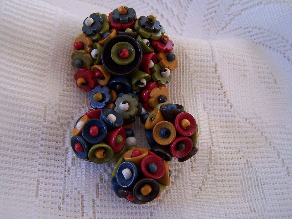 Vintage Czechoslovakia Beaded Dress Clip With Baubles Dangles Vintage Czechoslovakia Beaded Dress Clip With Baubles Dangles