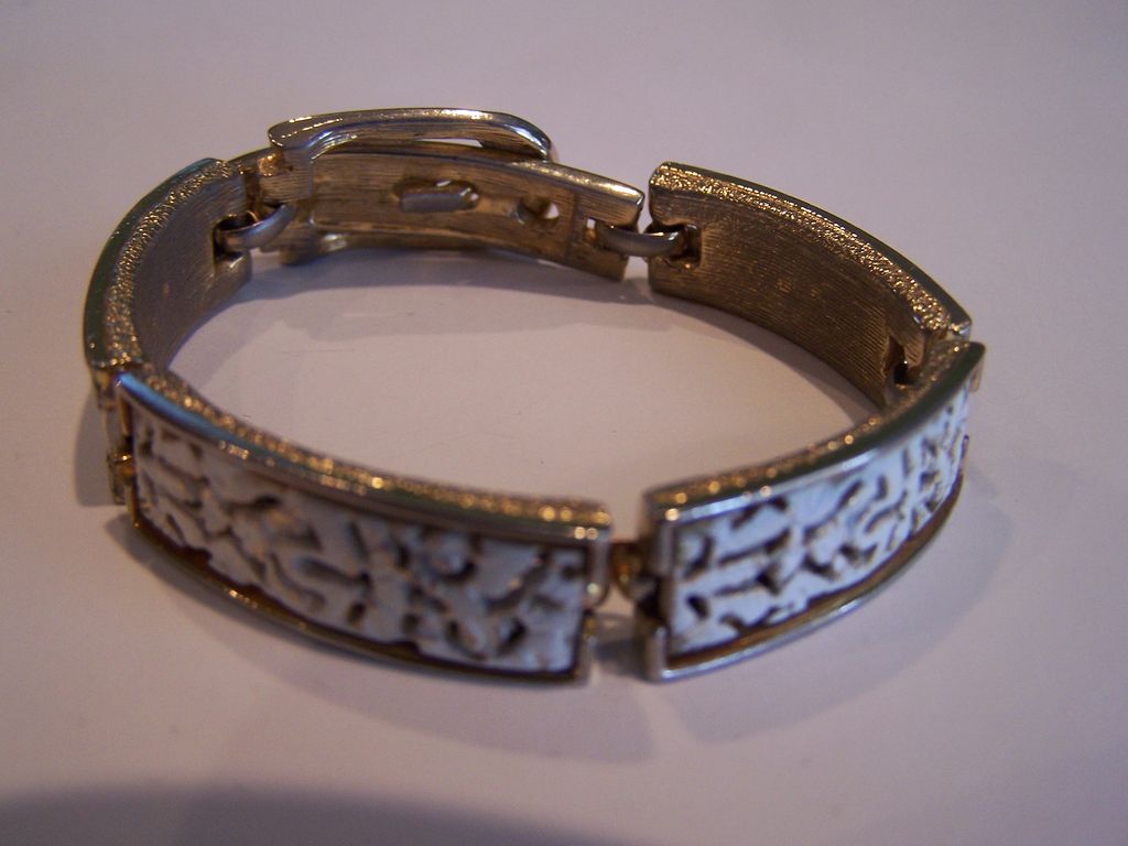 Signed ART enameled Belt Bracelet Signed ART enameled Belt Bracelet