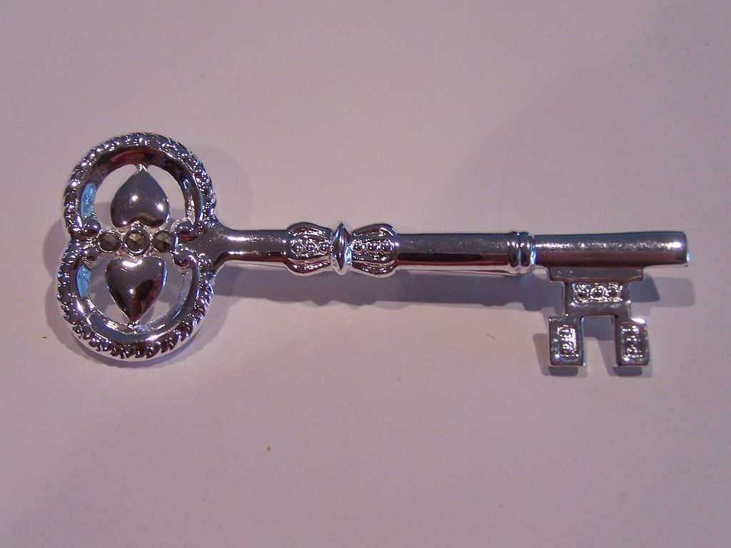 Vintage Key Pin Signed Vintage Key Pin Signed
